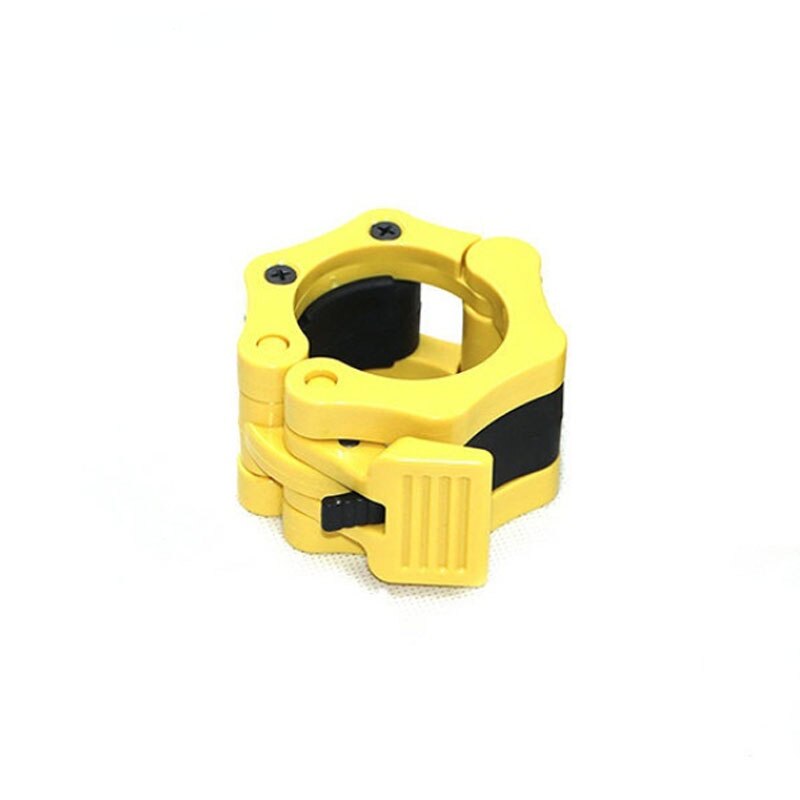 Abrazaderas de barra de pesas de liberación rápida, Clips de barra de pesas olímpica para levantamiento de pesas y entrenamiento de fuerza, 50mm: Yellow-One