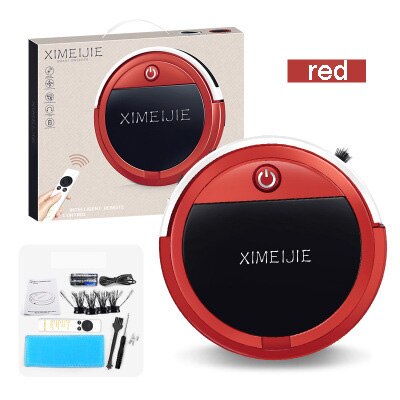 Smart Remote Robot Vacuum Cleaner Lazy Home Remote Cleaning Machine Vacuum Cleaner Sterilization and anti-collision Robot: red