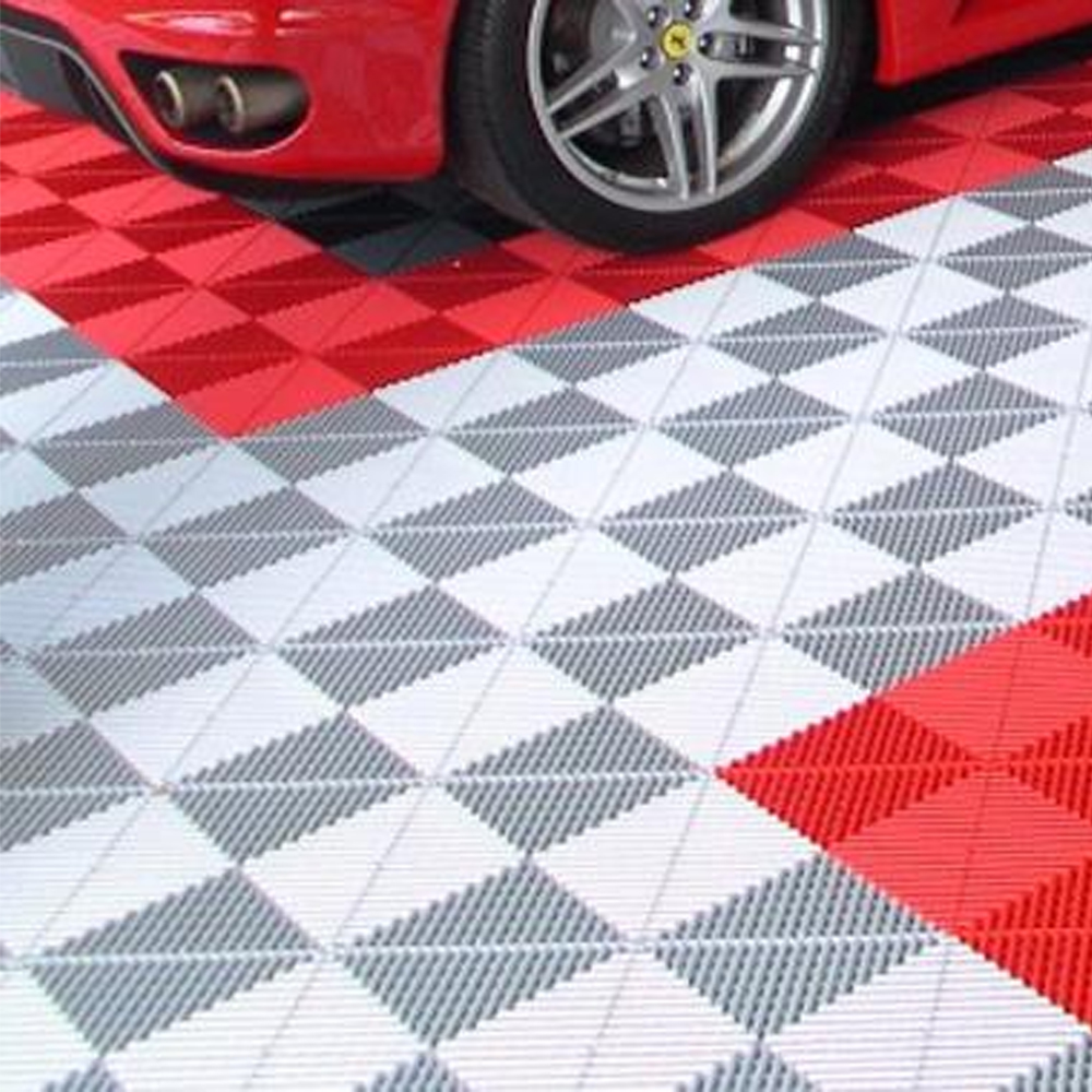 Diy 2025 fábrica mayoristas precio fuerza coche garaje piso rejilla plástico Modular entrelazado azulejos Pp garaje piso azulejos