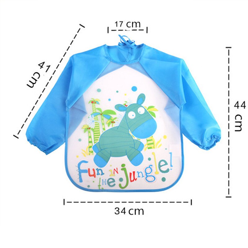 Cartoon Kinderen Slabbers Spuugdoekjes Lange Mouw Art Schort Dier Kiel Todders Waterdichte Burp Kleding Zachte Voeden Eet Slabbetjes