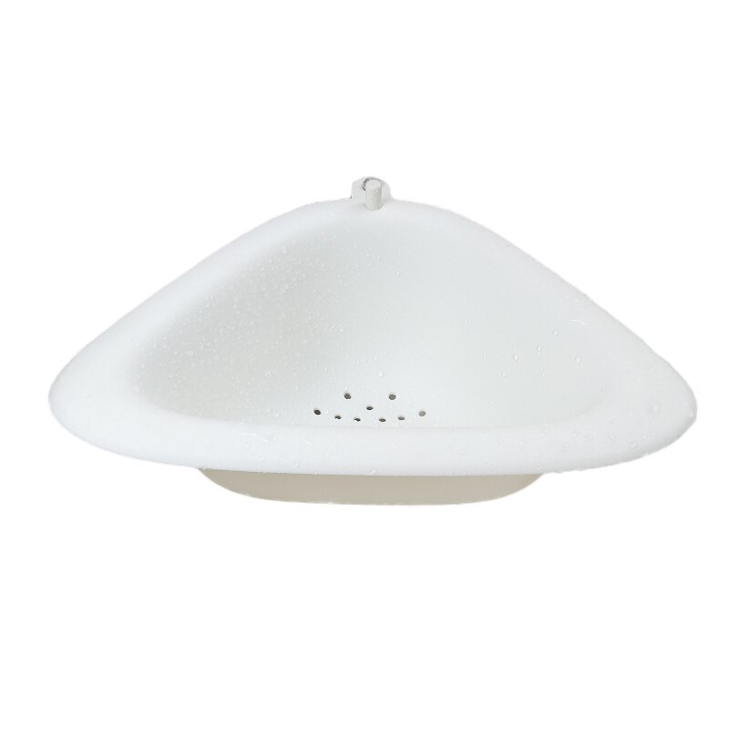 Cucina Triangolare Lavello Filtro di Scarico Verdura Fruite Scolapiatti Cesto di Supporto A Ventosa Spugna Rack di Stoccaggio Filtro Lavello Scaffale: 27.3x10x8cm white