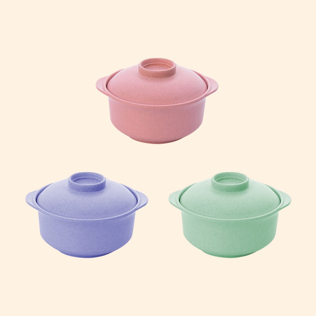 1pc Instant Noodles Bowl With Lid Japanese Style Students Noodle Soup Rice Ramen Bowl Restaurant Kitchen Tableware