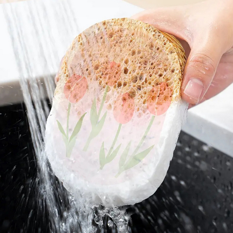 Éponge à vaisselle de cuisine, douce et absorbante, nettoyage, couleur de dessin animé, brosse de nettoyage ménager, éponge Miracle
