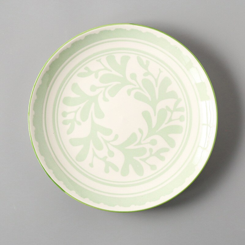Assiettes à dîner rondes en céramique 8 pouces sous glaçure, plat à gâteau à Dessert, plateau de service japonais, récipient pour Steak, vaisselle de cuisine: 10