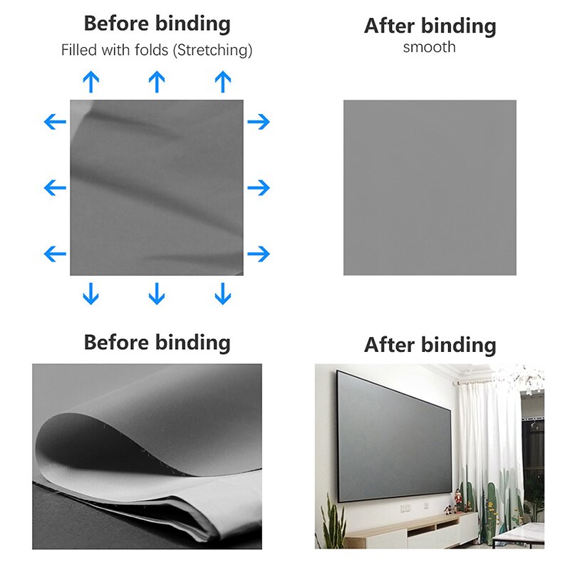 AKEY-pantalla antiluz para proyector LED/DLP, 120/100/60 pulgadas, 16:9, tela reflectante, para cine en casa, pantalla ALR, 4K, 1080P