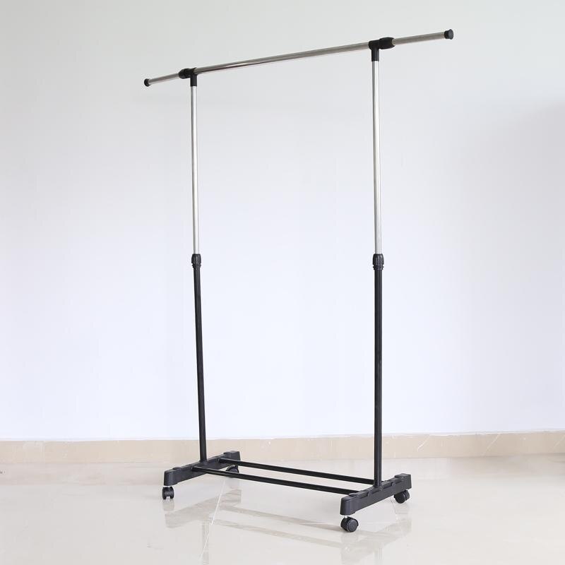 Adjustable Standing Clothes Hanger Rack With Wheel Shoes Rack Stainless Steel Extending And Mobile Clothes Rack Rail HWC