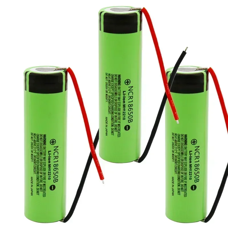 18650 battery 3400mAh 3.7V lithium battery NCR18650B 3400mah suitable for flashlight battery+DIY wire assembly