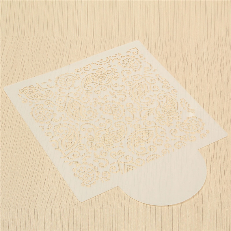 Aomily Paisley Flower Wedding Cake Stencil Plastic Cookie Cake Stencil Mold Fondant Cake Tool Decoration for Cake Cookie Stencil