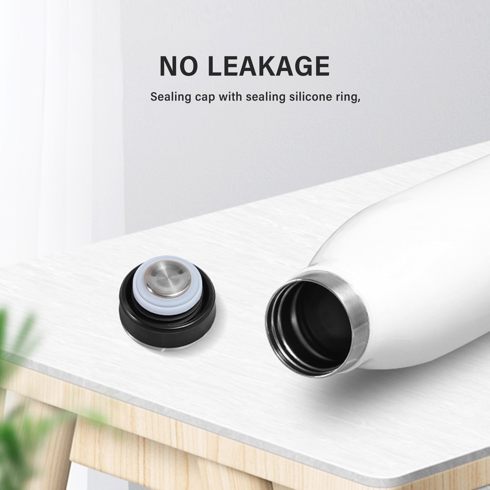 Vakuumflaska 304 rostfritt stål läckagesäker bärbar lättviktig 500ml termosflaska isoleringsflaska håller kaffe mjölk te