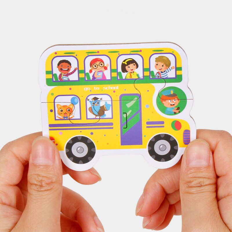 48 -teiliges kognitives frühförderpuzzle mit meerestieren, verkehrsmotiven und obstszene, tragbare box, yoys