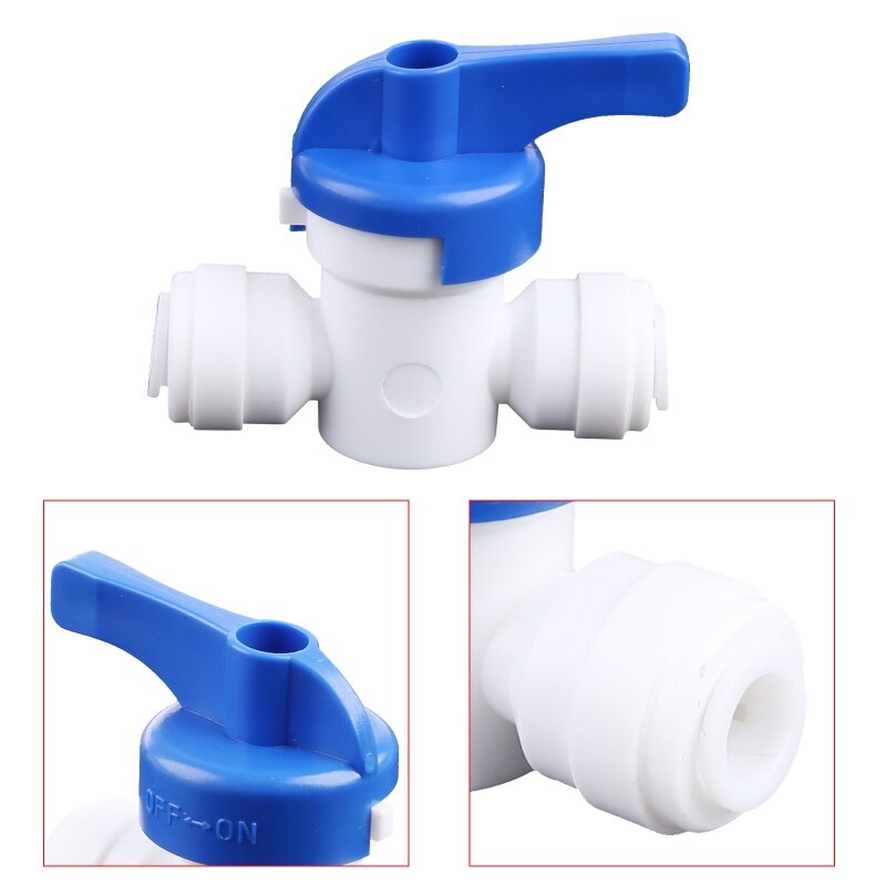 RO Water Reverse Osmosis 1/4'' Inline Ball Valve Quick Connect Shut off