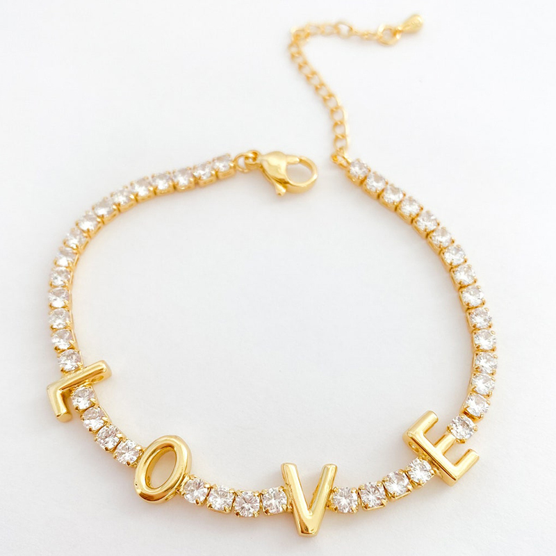 Max Jewel Love Mama Heart Cross Star Charm Bracelet with Lobster Shiny Bling ,18K Gold Plated Jewelry, for Her Party Bar: REDDISH BROWN