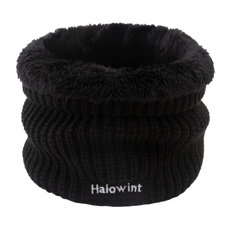 Winter Men's And Women's Snood Plus Velvet Warm Wool Single-loop Pullover Bib Letter Solid Color Thick Collar: A07