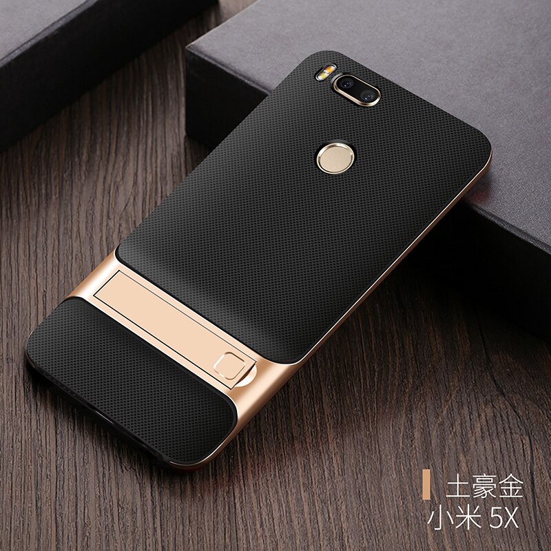 Mobiele Telefoon Back Cover Cases voor Xiao mi mi 5X mi A1 xiao mi 5X Mi A1 siliconen COVER 3D kickstand 360 Beschermende Shell Armor Coque: Royce Gold