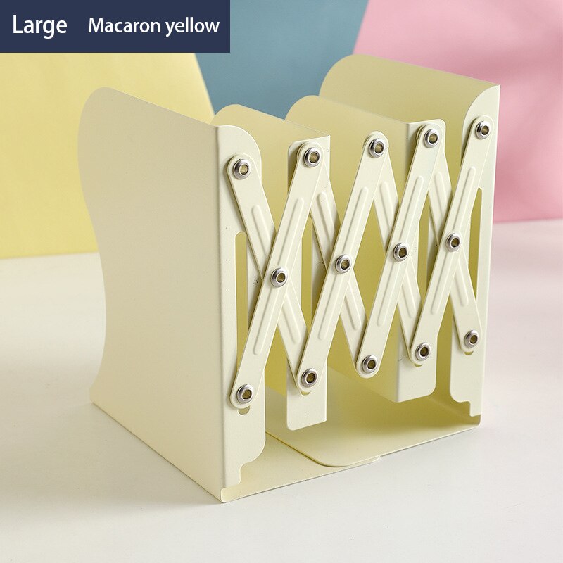 Estantería retráctil de Color, utilizada para estantes de libros, estantes ajustables, con soportes para bolígrafos, escritorios, suministros de oficina: Largr-Macaron Yellow