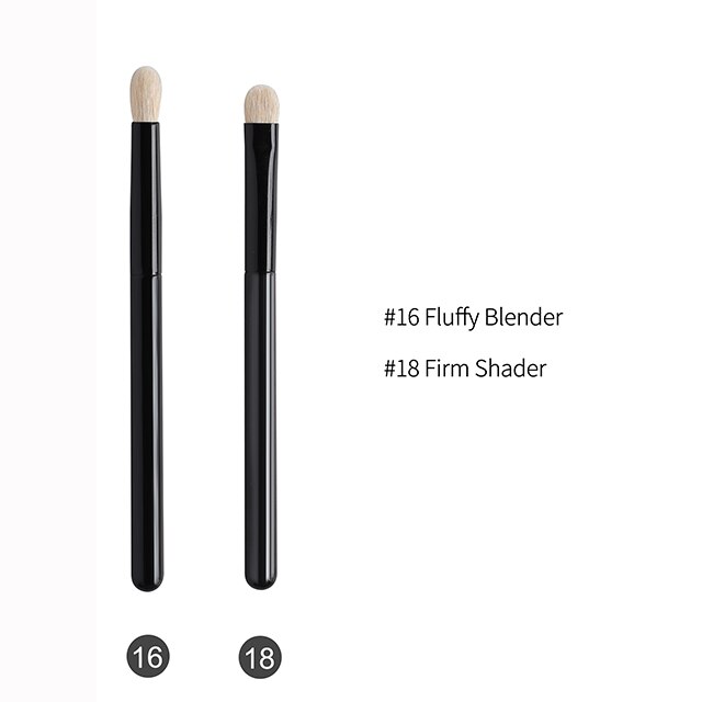 Ovw 2 stk geit kosmetikk sminke børster verktøy naturlig hår svart maleri tre håndtak brochas maquillaje pelo natura: Ch1618