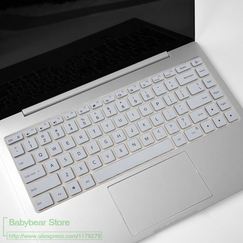 Para Xiaomi mi Notebook Pro 15 15,6 i7-8550U portátil de silicona colorida cubierta protectora de teclado piel portátil de i5-8250U: white