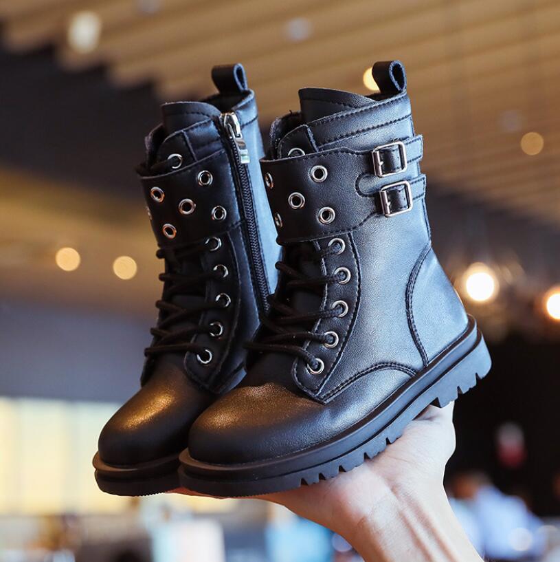 Chaussures en cuir pour enfants, bottes courtes pour garçons et filles, souples, confortables et antidérapantes, à la , automne et hiver,