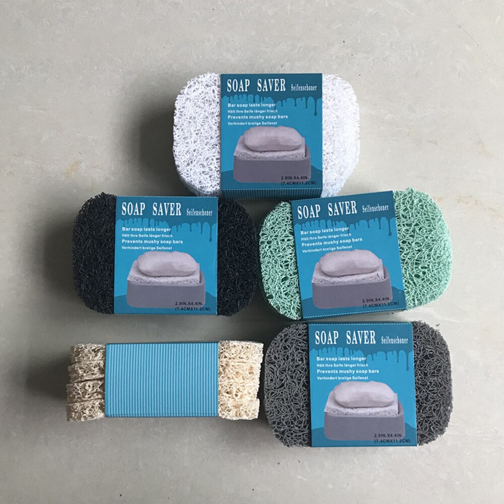 4Pcs/Set PVC Soap Saver Soap Pad Drain Pad Environmental Protection and Mildew Proof Soap Holder for Bathroom Kitchen Soap Dish