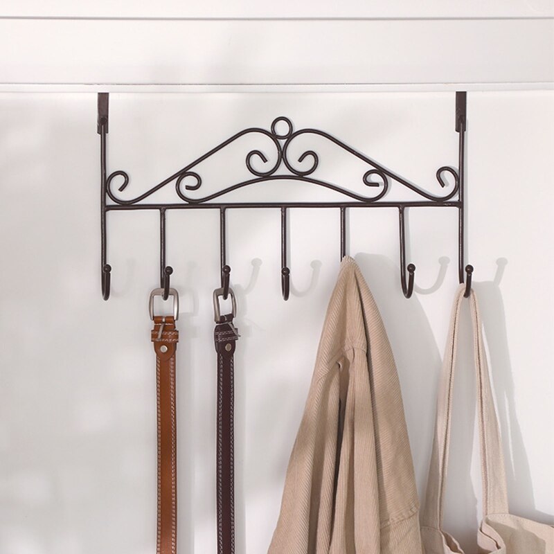 Door Rear Behind Hook Wall Mounted Storage Hanger Hook Wrought Iron Hooks for Home Bedroom Bathroom Hat Coat Clothes