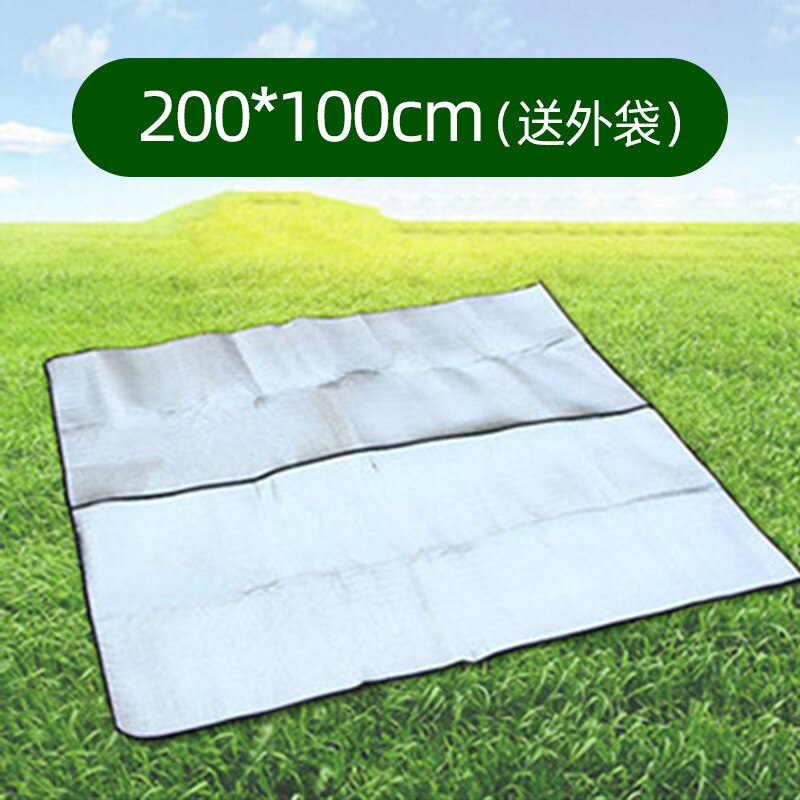 Tent Moisture-proof Mat Outdoor Waterproof Beach Mat Moisture-proof Camp Aluminum Film Pad Crawling Insulated Sleeping Cushion: 200X100cm spliced