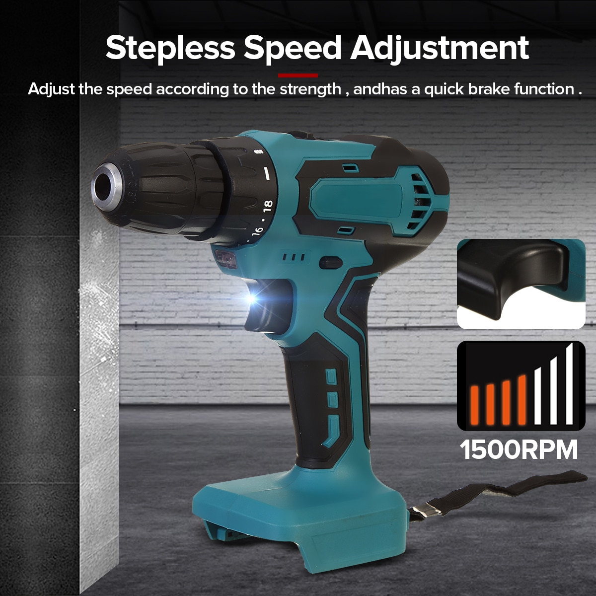 for Makita battery 21V Electric Drill Cordless Hand Drill Mini Electric Screwdriver 10mm without Rechargable Lithium-Ion Battery