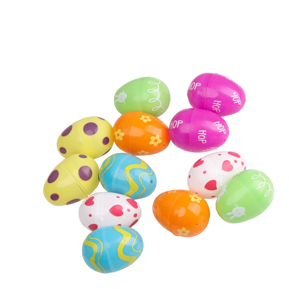 2 Set di 24 pezzi decorazioni per uova di pasqua dipinte uova di plastica aperte divertenti uova di pasqua decorazioni regalo di pasqua Creative per amici di bambini