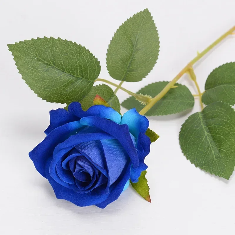 Ramo de flores artificiales, hojas de eucalipto de rosa blanca y roja, decoración de boda, flor falsa de peonía para , de decoración del hogar, 1 Uds.: Azul