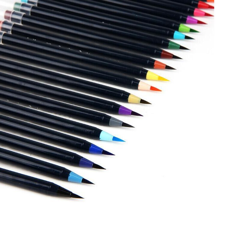 Sta art tuscher vandopløselig pen med dobbelt hoved til tegning af tegneserier håndmalet pensel tusch sæt kunst forsyninger med dobbelt spids penne