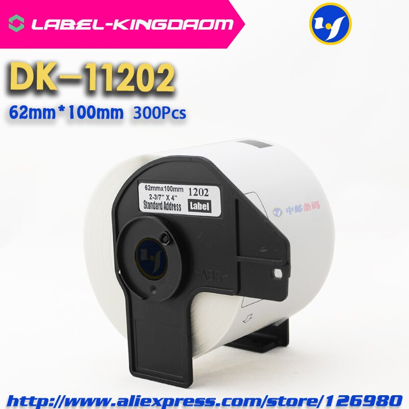 5 Refill Rolls Compatible DK-11202 Label 62mm*100mm 300Pcs Compatible for Brother Label Printer White Paper DK11202 DK-1202