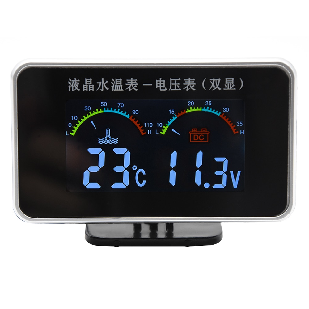 Water Temperature Gauge +Voltmeter 2 in 1 LCD Car Digital Gauge voltage