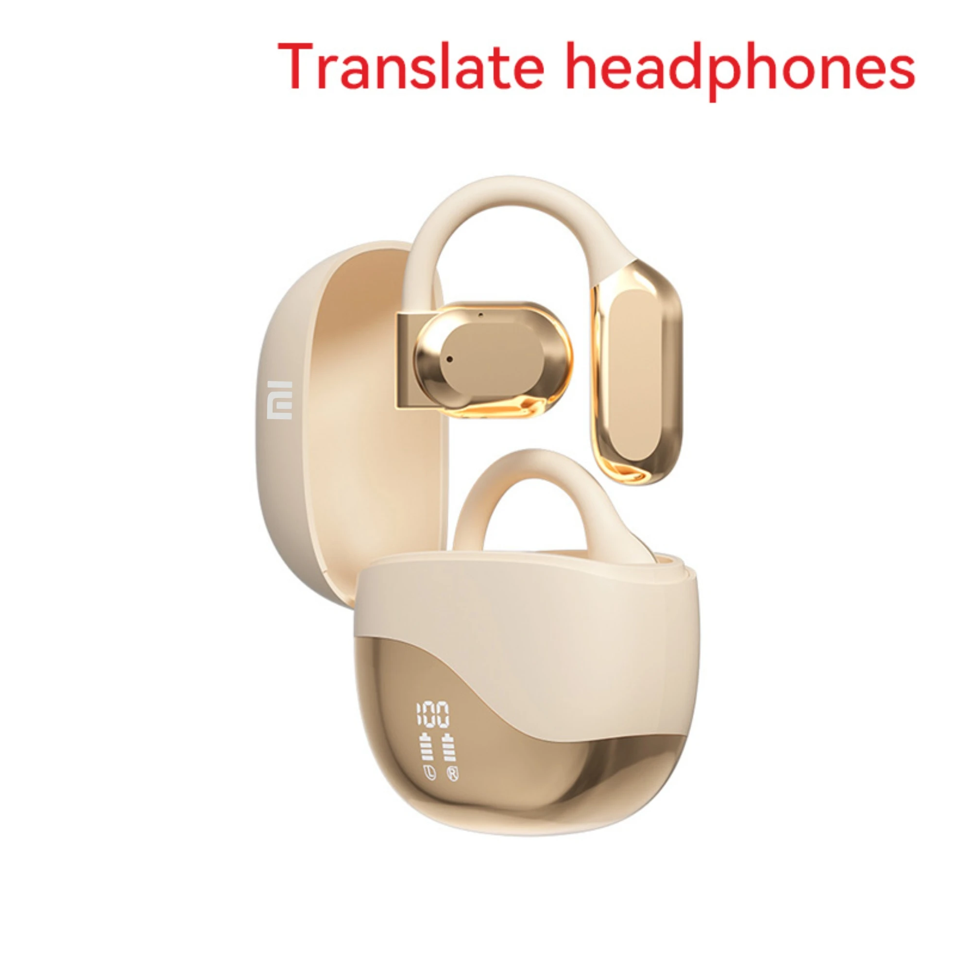 Xiaomi Language Translator Headphones Charging Simultaneous Interpretation Earphone Wireless Open-Ear Headphones for Travelers: WHITE