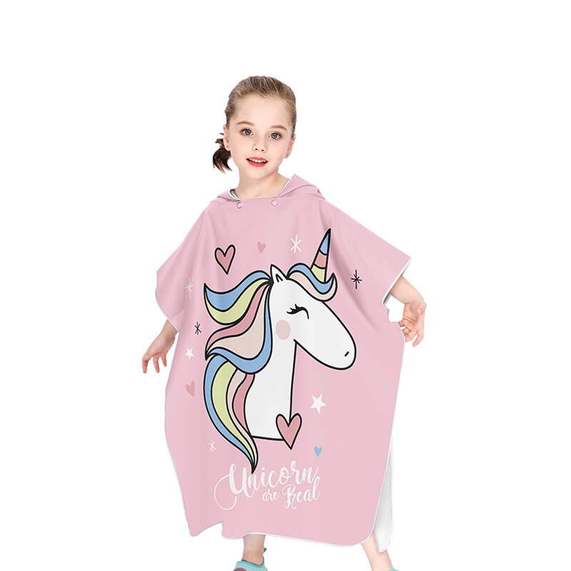 Eenhoorn Childrens Hooded Strandlaken Cartoon Meisjes Seaside Veranderende Gewaad Handdoek Dieren Jongens Meisjes Strand Mantel: 03E