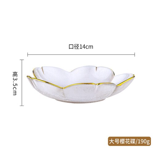 Food Luxury Plate Set Dinning Modern Glass Breakfast Dessert Plate Salad Serving Vajilla Completa De Platos Dinnerware DL60PZ: large Sakura plate