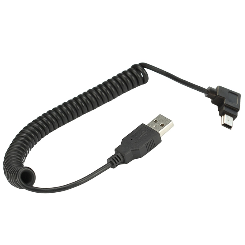 40 cm USB 2.0 Male naar MINI USB 2.0 Male 90 Graden mini USB Up of Down Hoek links of haaks Intrekbare Data Oplaadkabel