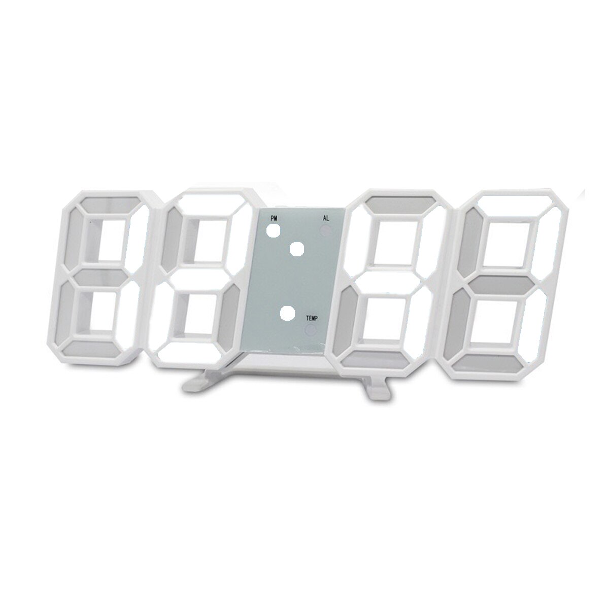 Cymii 3D Large LED Digital Wall Clock Date Time Celsius Nightlight Display Table Desktop Clocks Alarm Clock From Living Room: White White