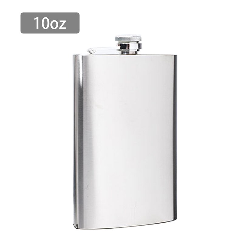 Stainless Steel Hip Flask 4-10 Oz Wine Bottle Portable Hip Flask with Funnel Pocket Alcohol Whiskey Hip Flask Screw Cap: 10oz