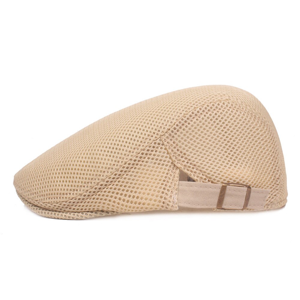 Summer Mesh Beret Hats for Men Women Casual Unisex Denim Beret Caps OutDoors Flat Cap: khaki