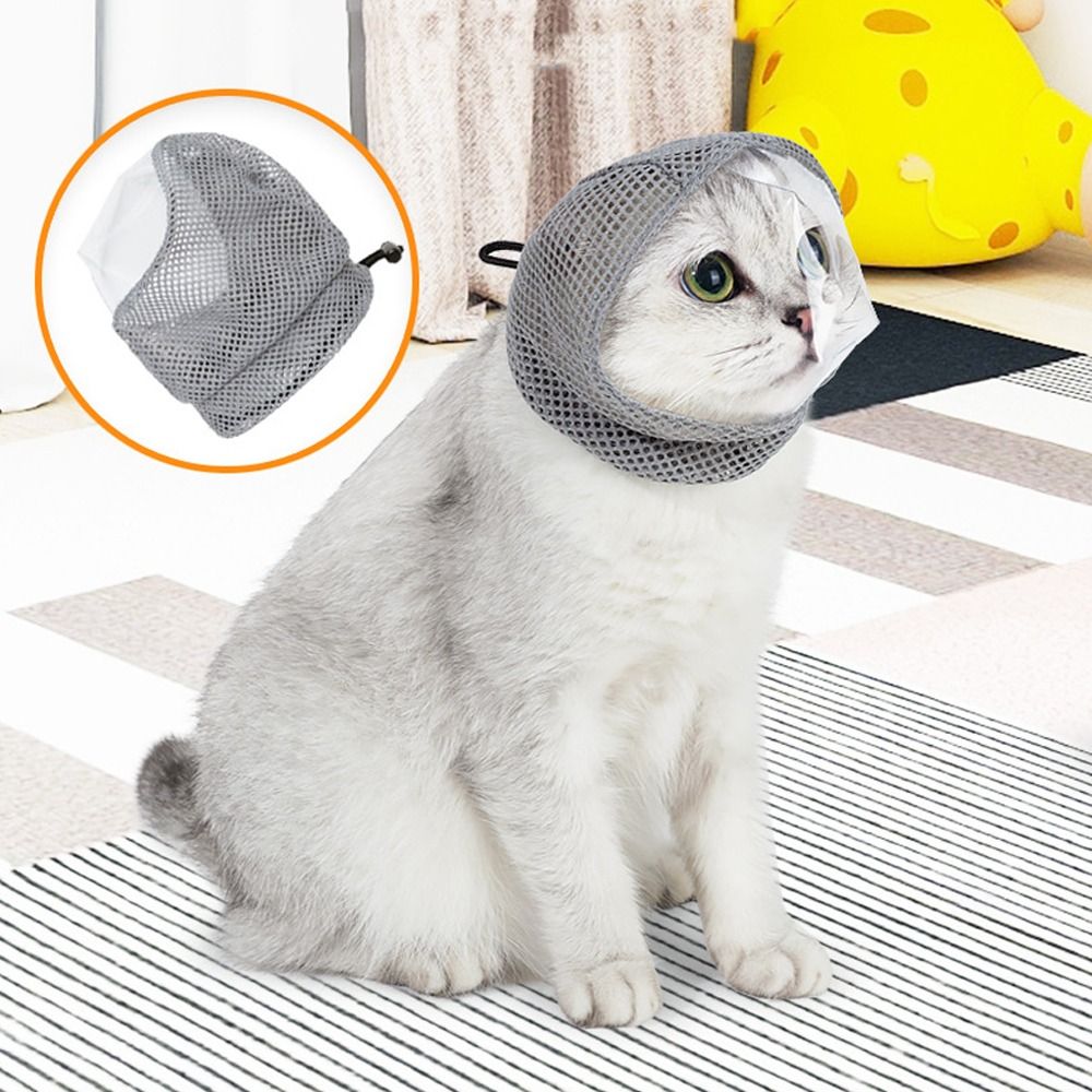 Breathable Cat Anti Bite Muzzles Adjustable Anti Scratch Kitten Anti-bite Headgear Comfortably Cat Grooming Restraint Bags