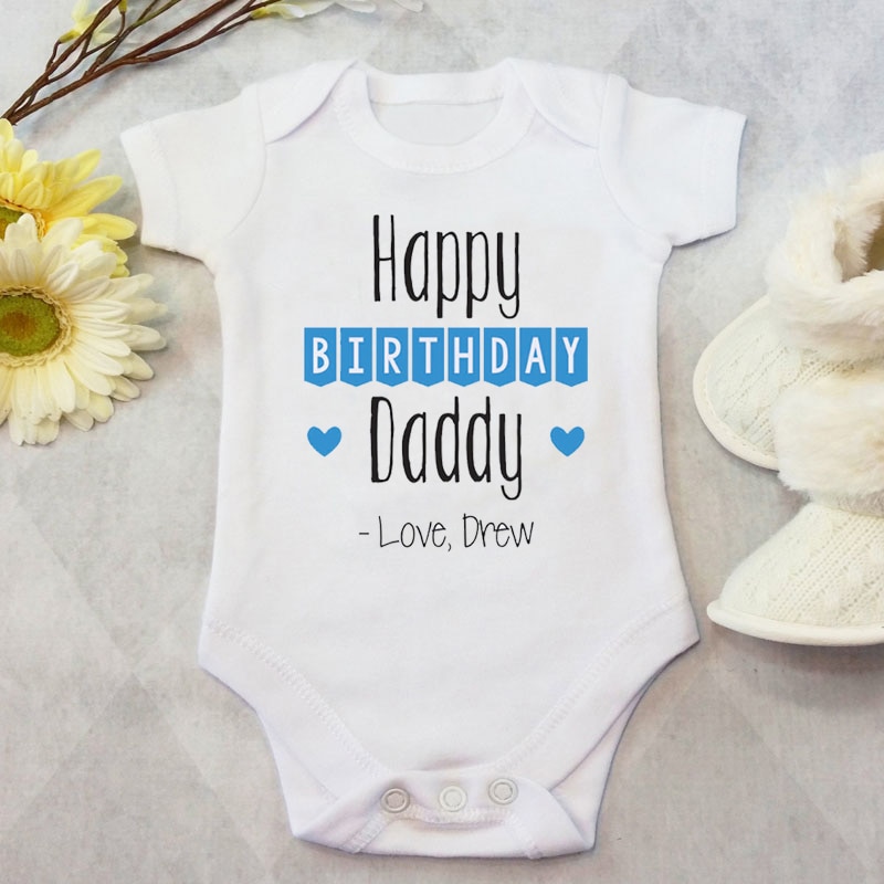 DERMSPE Casual Newborn Baby Boys Girls Short Sleeve Letter Blue Printed Cotton Romper Baby Outfits Clothes White