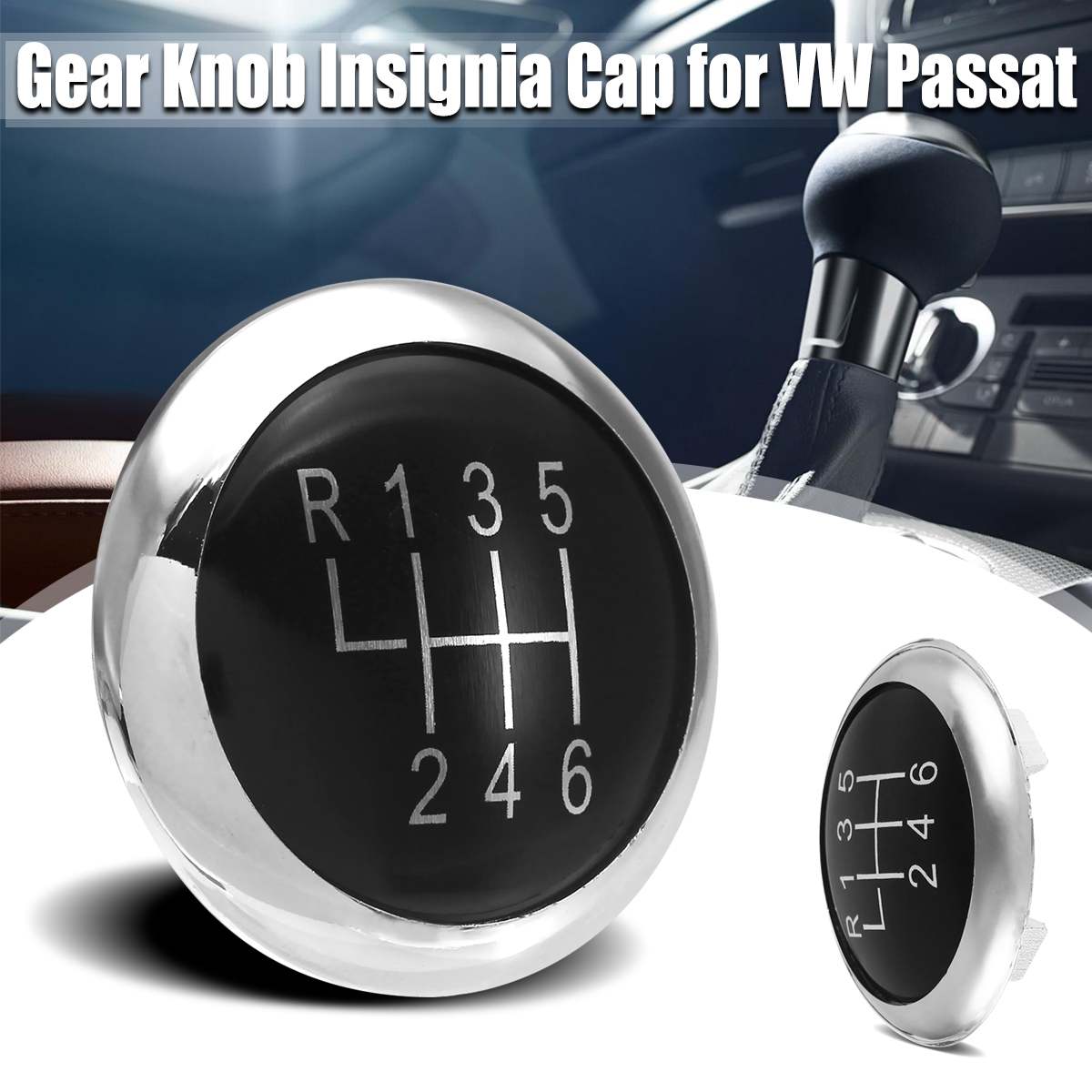 6 Speed Pookknop Stok Badge Embleem Trim Cap Cover 3C0711144A voor VW Passat B6 05-11 B7 CC