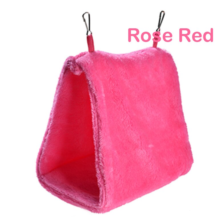 Mode Effen Huisdier Vogel Papegaai Pluche Parkiet Budgie Warme Driehoek Hangmat Kooi Hut Tent Bed Opknoping Cave: Rose Red