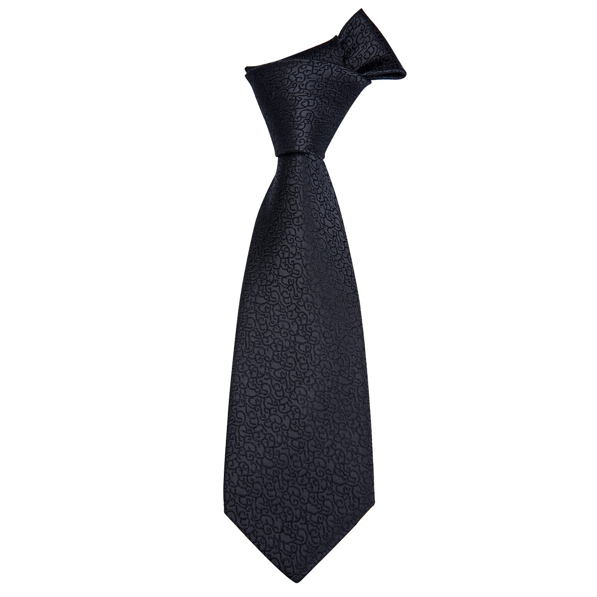 Hi-tie stijl 100%  zijden stropdassen zakdoek manchetknopen formele stijl voor zakelijk gebruik zwarte jacquard stropdas pak heren zakelijk c -3040