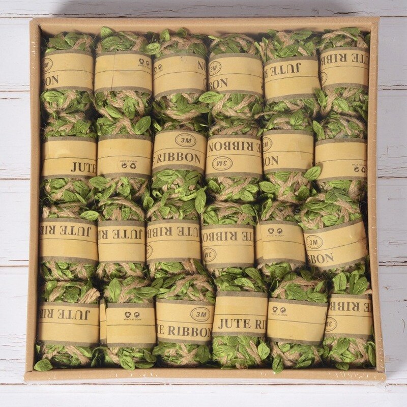 24Pcs Natuurlijke Jute Twine String Roll Voor Kunstwerken Diy Ambachten Cadeaupapier