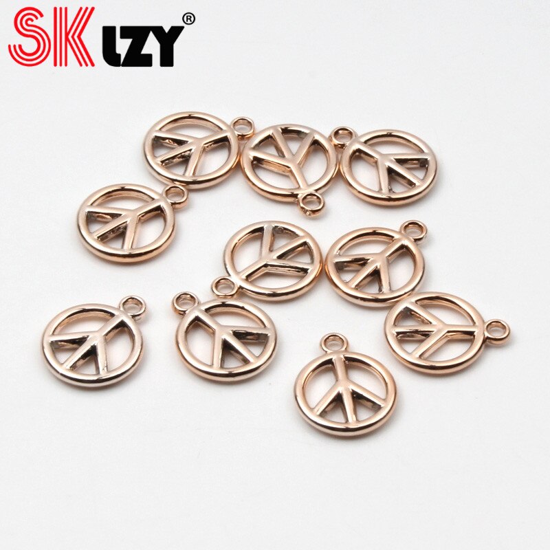 30 stücke Rose Gold Acryl Gemischt Stile Blatt Herz Schlüssel Crown Charms Anhänger DIY Schmuck für Halskette Armband, Der Mithelfer: Style 11