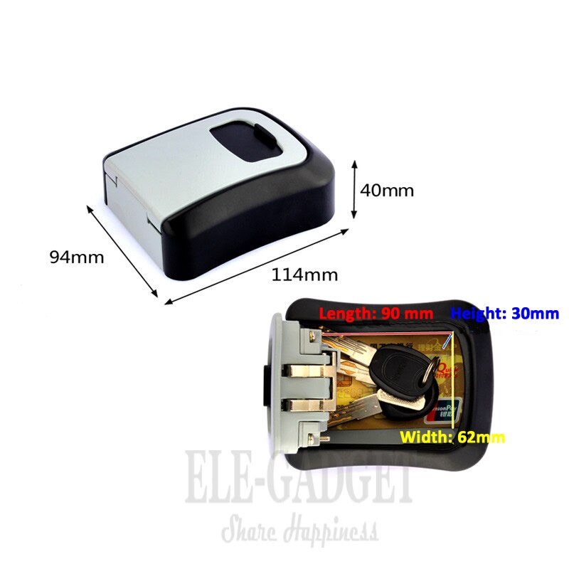 Heavy Duty Key Safe Box Storage Organizer With 4-Digital Combination Lock Password Unlock Metal Key Hidden Safe Box