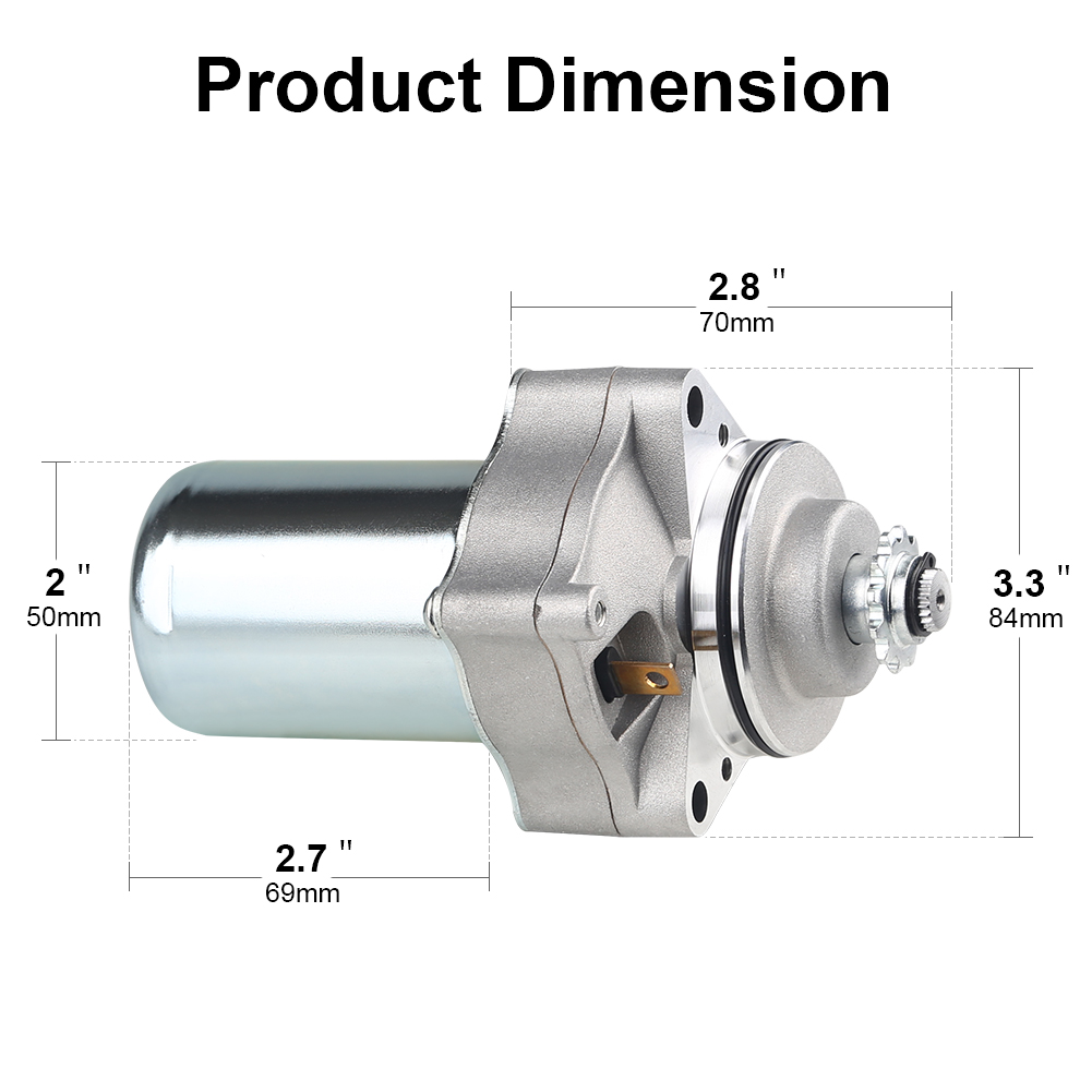 12V 3 Bout Starter Motorfiets Startmotor Elektrische Starter Voor Tao Tao 50cc 70cc 90cc 110cc 125cc 4 Wielers Atv Motor Starter