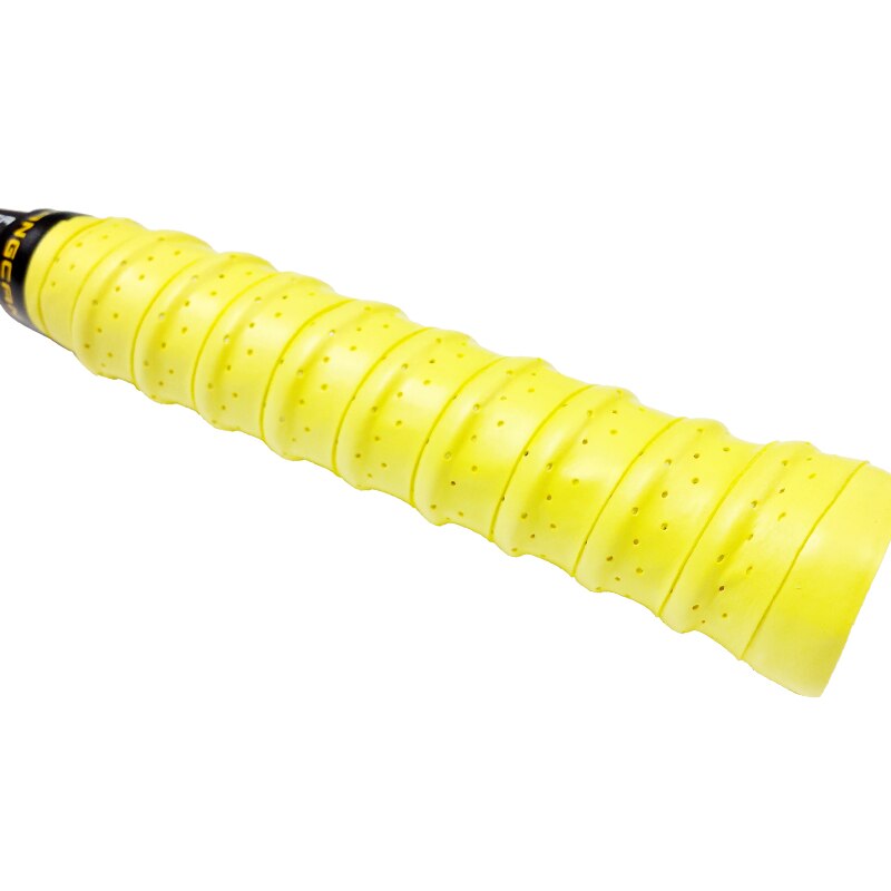 FANGCAN-empuñadura de quilla para raquetas de tenis, agarre de película adhesiva para raqueta de bádminton, FCLG-02 normal, 6 colores disponibles, 1 unidad: YELLOW