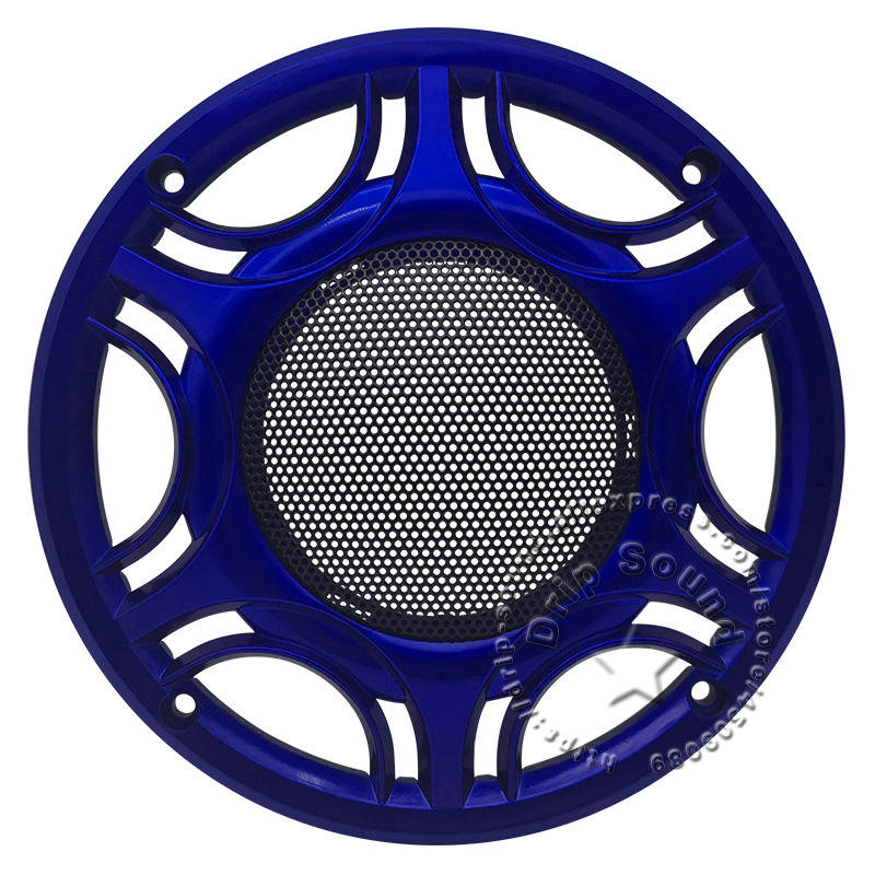 Per 6.5 "pollici copertura della griglia dell'altoparlante cerchio decorativo Audio rete metallica griglia protezione rete cornice nera/blu/verde/rossa/argento: Blue Frame / 1 piece