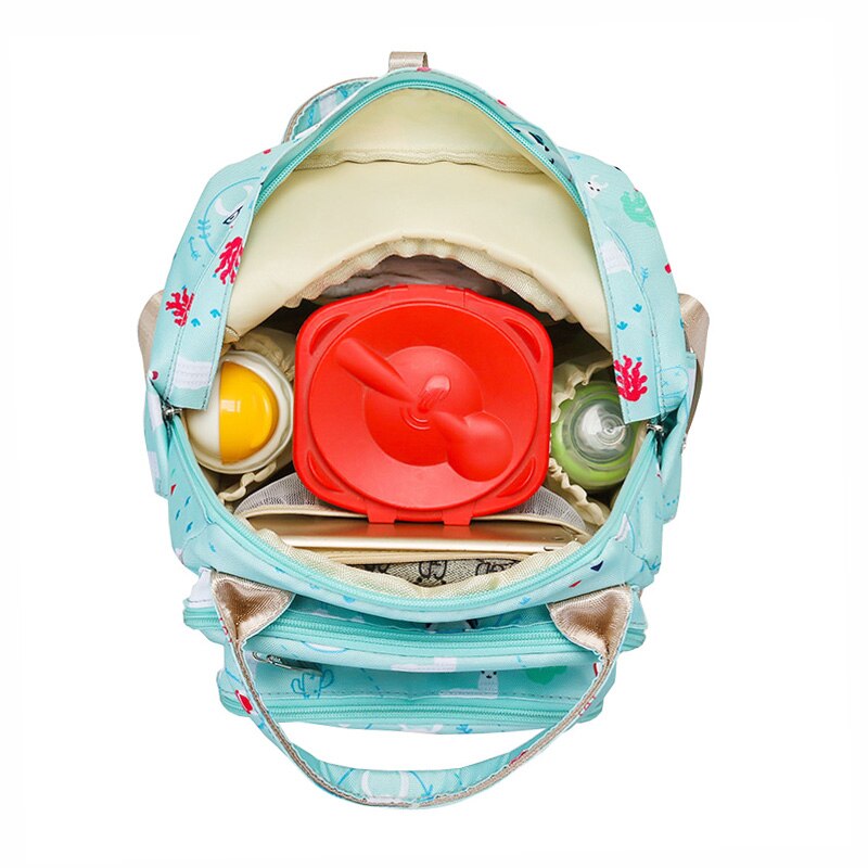 Elegante Mãe Mochila Saco De Armazenamento Bolsa da Mamãe Saco de Fraldas Do Bebê À Prova D' Água Oxford Pano Leve Bolsa da Mamãe Multifuncional Lar